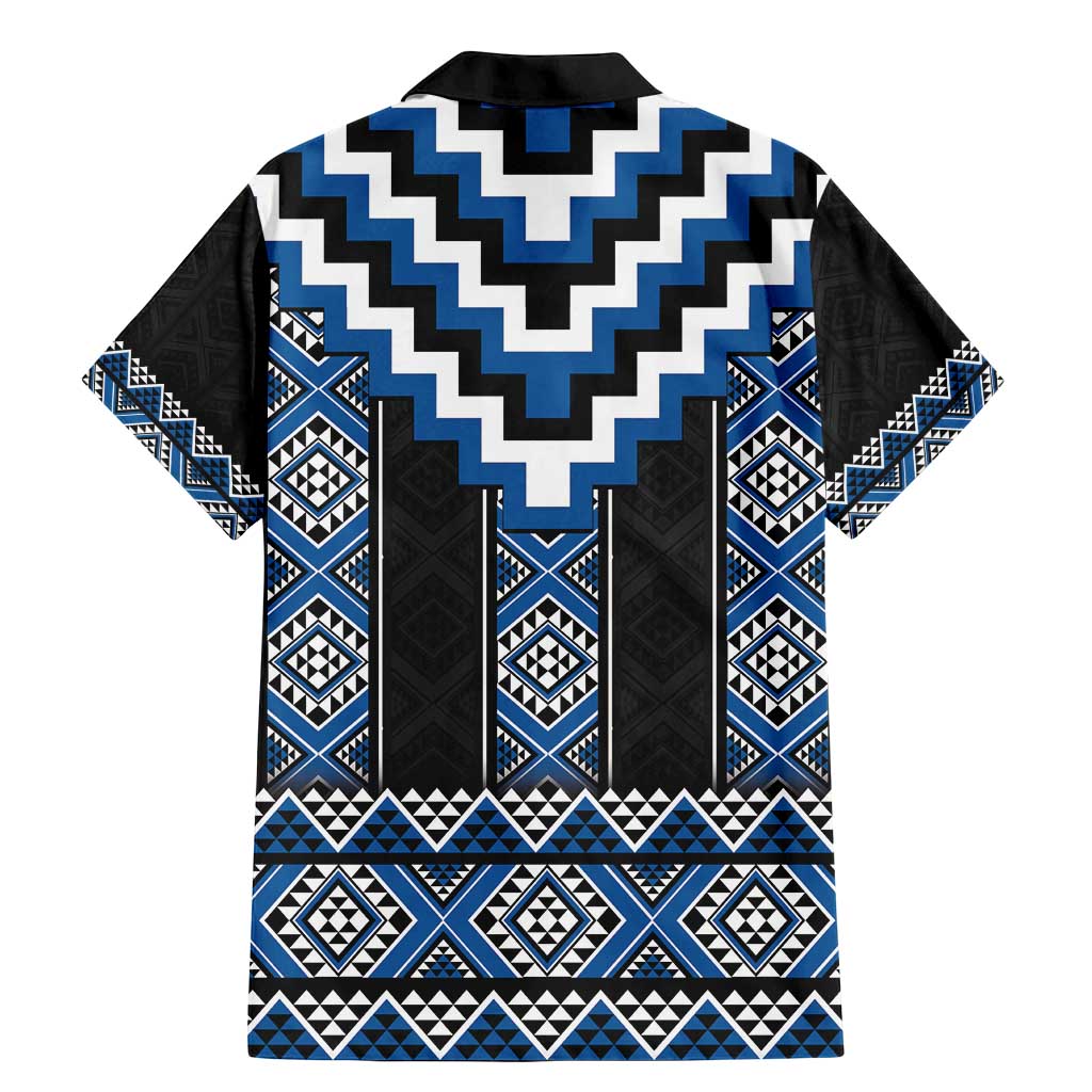 Blue Taniko Aotearoa Family Matching Mermaid Dress and Hawaiian Shirt Niho Taniwha Mix Poutama LT14 - Polynesian Pride