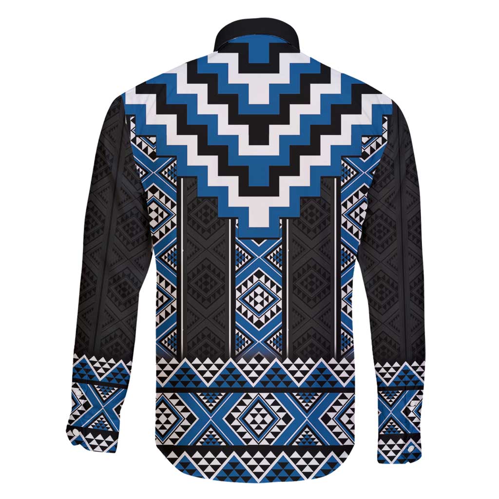Blue Taniko Aotearoa Family Matching Mermaid Dress and Hawaiian Shirt Niho Taniwha Mix Poutama LT14 - Polynesian Pride