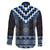 Blue Taniko Aotearoa Family Matching Off The Shoulder Long Sleeve Dress and Hawaiian Shirt Niho Taniwha Mix Poutama LT14