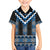 Blue Taniko Aotearoa Family Matching Off The Shoulder Long Sleeve Dress and Hawaiian Shirt Niho Taniwha Mix Poutama LT14