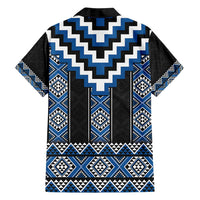 Blue Taniko Aotearoa Family Matching Tank Maxi Dress and Hawaiian Shirt Niho Taniwha Mix Poutama LT14 - Polynesian Pride