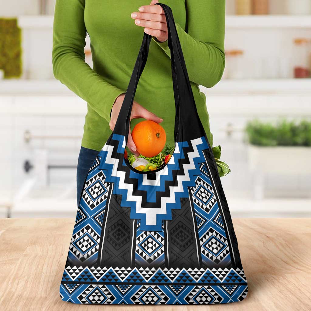 Blue Taniko Aotearoa Grocery Bag Niho Taniwha Mix Poutama
