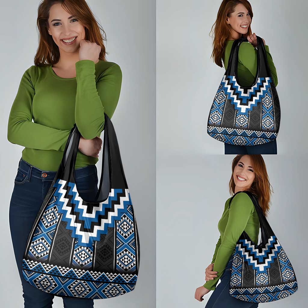 Blue Taniko Aotearoa Grocery Bag Niho Taniwha Mix Poutama