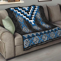 Blue Taniko Aotearoa Quilt Niho Taniwha Mix Poutama LT14