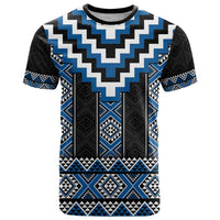 Blue Taniko Aotearoa T Shirt Niho Taniwha Mix Poutama LT14