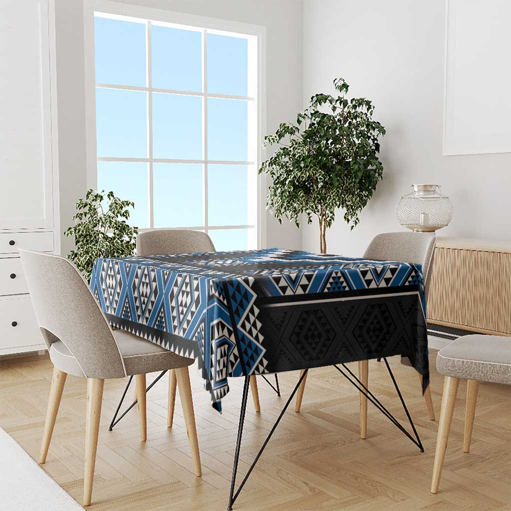 Blue Taniko Aotearoa Tablecloth Niho Taniwha Mix Poutama LT14