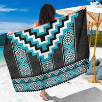 Turquoise Taniko Pattern Aotearoa Sarong Niho Taniwha Mix Poutama