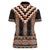 Orange Taniko Pattern Aotearoa Women Polo Shirt Niho Taniwha Mix Poutama LT14