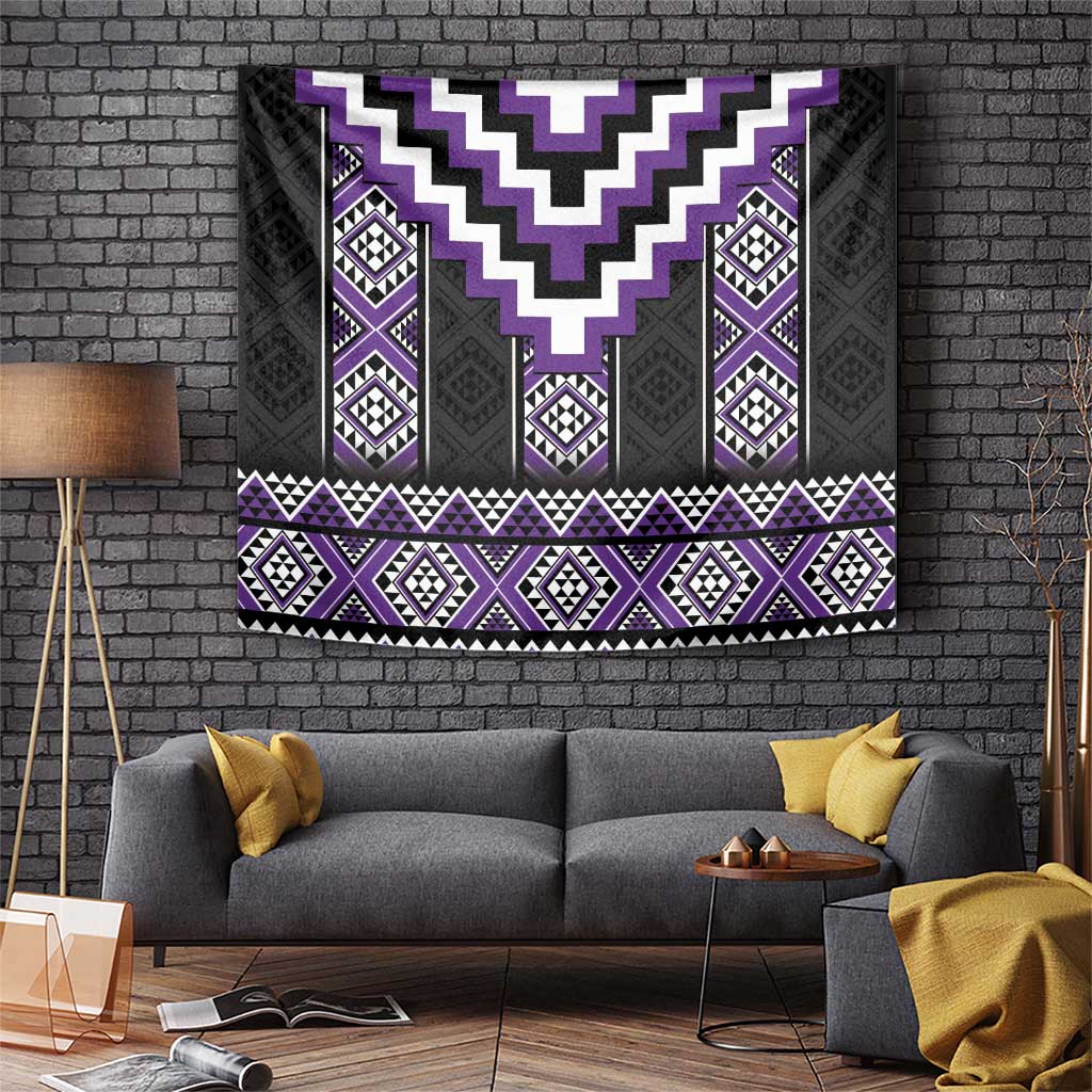 Purple Taniko Pattern Aotearoa Tapestry Niho Taniwha Mix Poutama LT14 Purple - Polynesian Pride