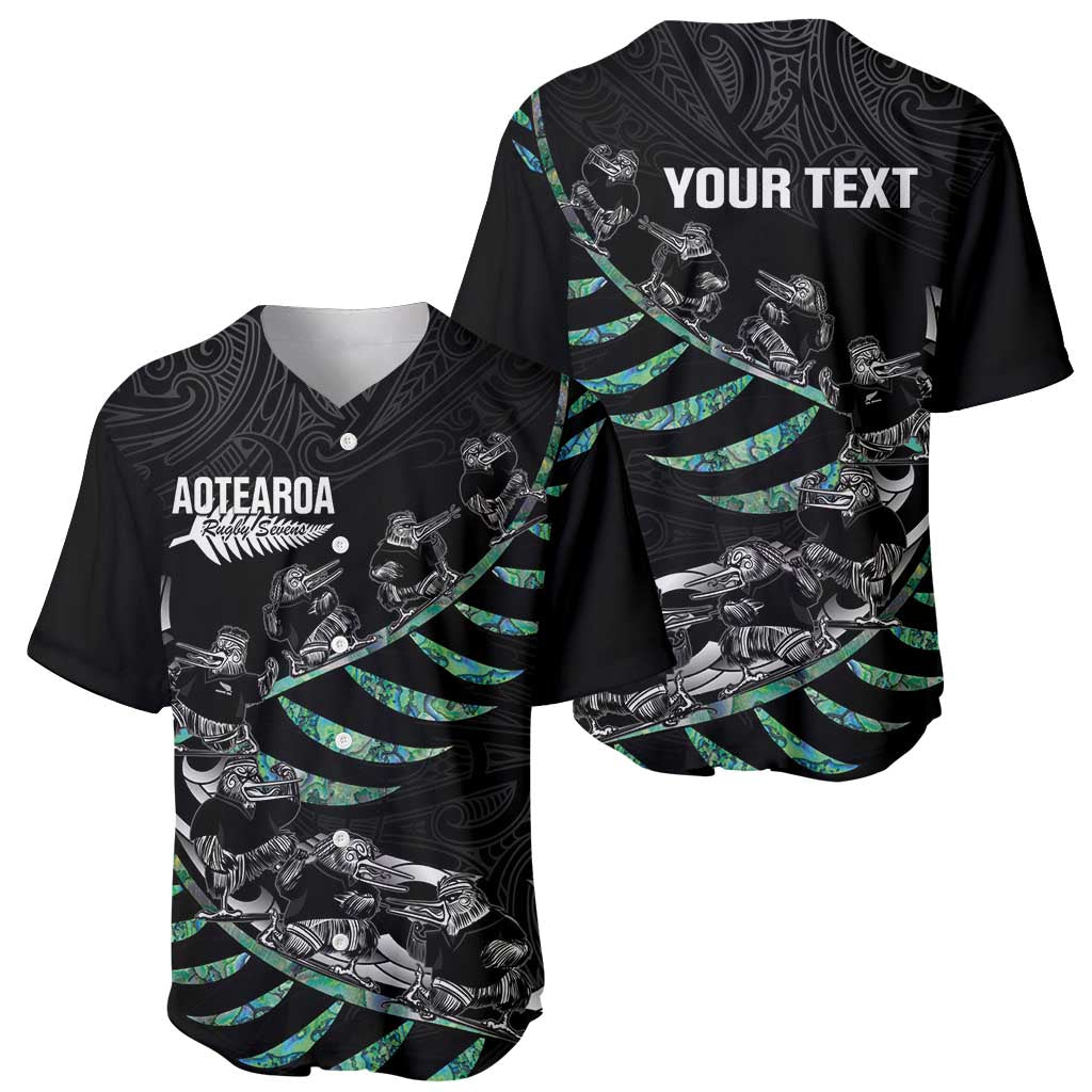 Custom New Zealand Silver Fern Rugby Baseball Jersey Aotearoa Kiwi Maori Pattern LT14 - Polynesian Pride