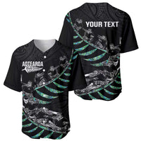 Custom New Zealand Silver Fern Rugby Baseball Jersey Aotearoa Kiwi Maori Pattern LT14 - Polynesian Pride