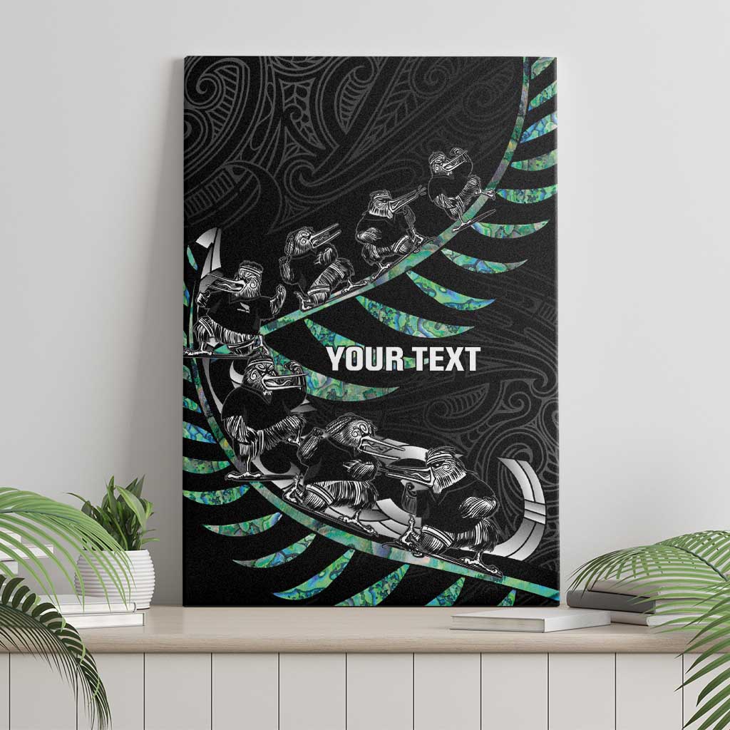 Custom New Zealand Silver Fern Rugby Canvas Wall Art Aotearoa Kiwi Maori Pattern LT14 - Polynesian Pride