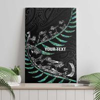 Custom New Zealand Silver Fern Rugby Canvas Wall Art Aotearoa Kiwi Maori Pattern LT14 - Polynesian Pride