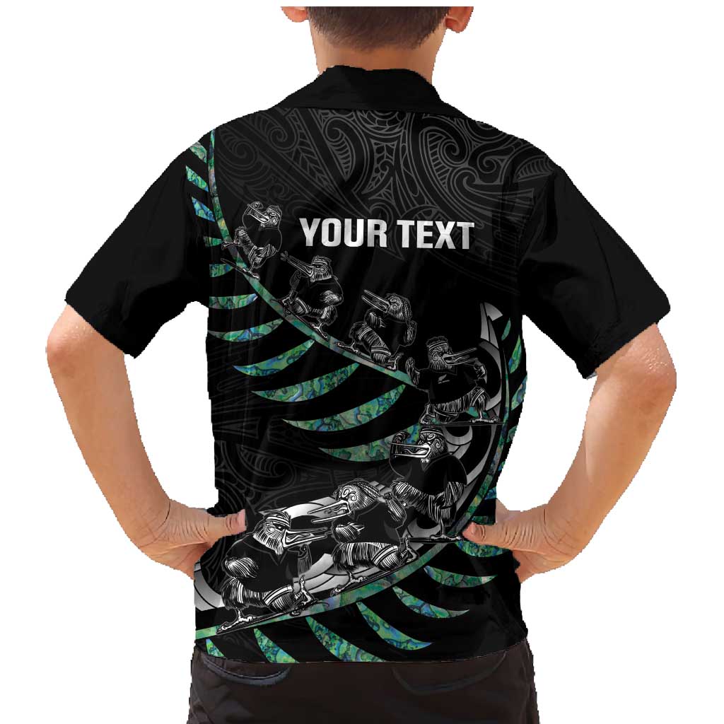 Custom New Zealand Silver Fern Rugby Family Matching Mermaid Dress and Hawaiian Shirt Aotearoa Kiwi Maori Pattern LT14 - Polynesian Pride