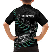 Custom New Zealand Silver Fern Rugby Family Matching Puletasi and Hawaiian Shirt Aotearoa Kiwi Maori Pattern LT14 - Polynesian Pride