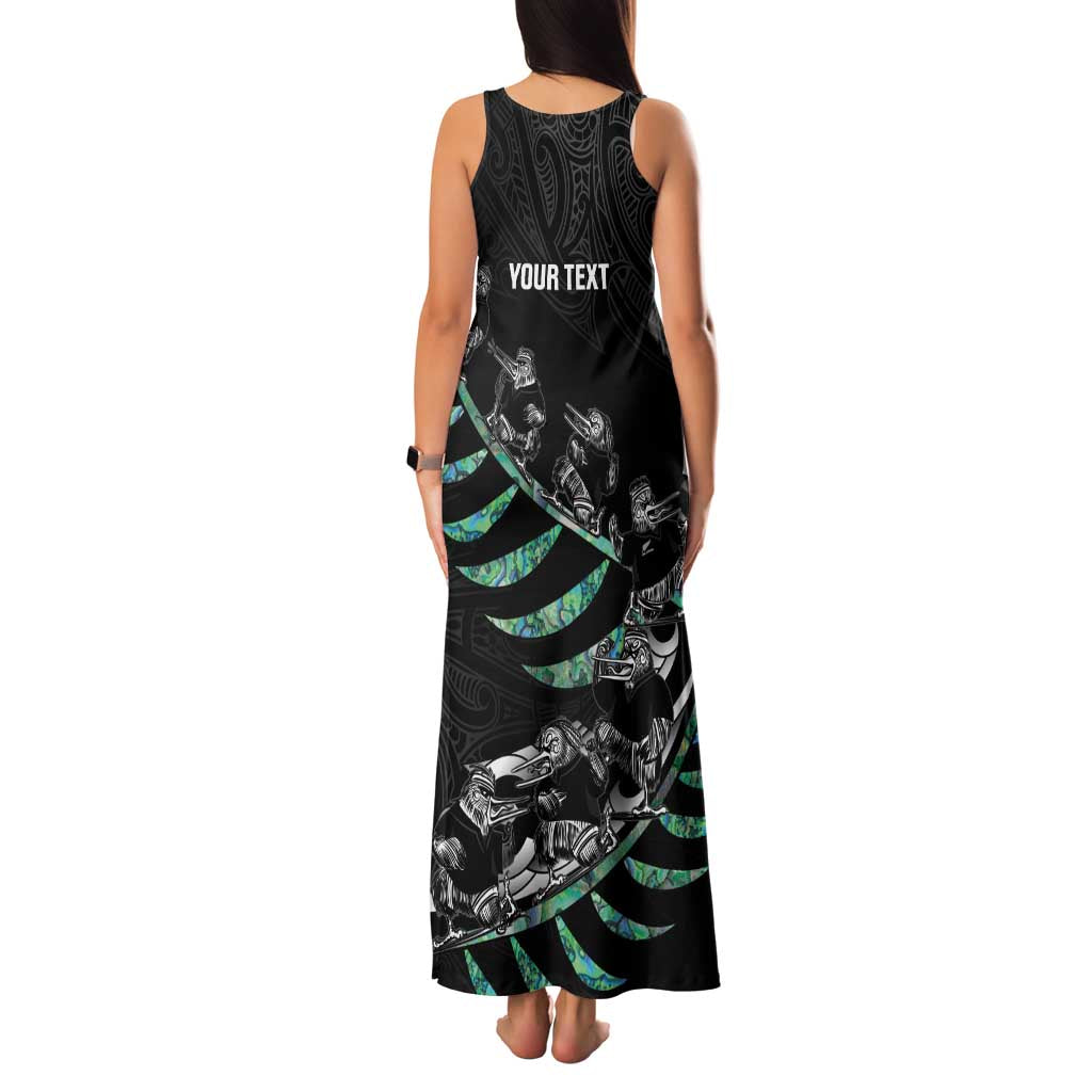 Custom New Zealand Silver Fern Rugby Family Matching Tank Maxi Dress and Hawaiian Shirt Aotearoa Kiwi Maori Pattern LT14 - Polynesian Pride