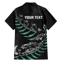Custom New Zealand Silver Fern Rugby Hawaiian Shirt Aotearoa Kiwi Maori Pattern