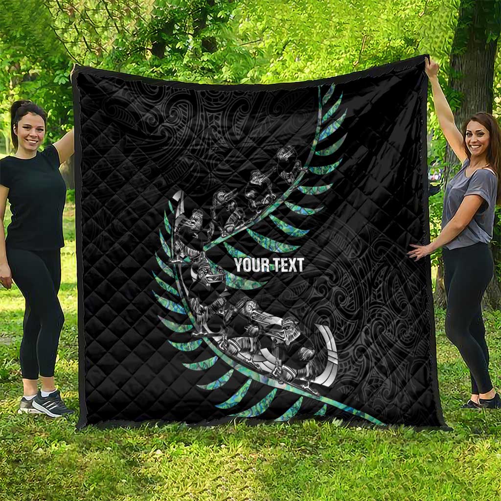 Custom New Zealand Silver Fern Rugby Quilt Aotearoa Kiwi Maori Pattern LT14 - Polynesian Pride