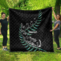 Custom New Zealand Silver Fern Rugby Quilt Aotearoa Kiwi Maori Pattern LT14 - Polynesian Pride