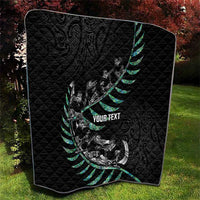 Custom New Zealand Silver Fern Rugby Quilt Aotearoa Kiwi Maori Pattern LT14 - Polynesian Pride