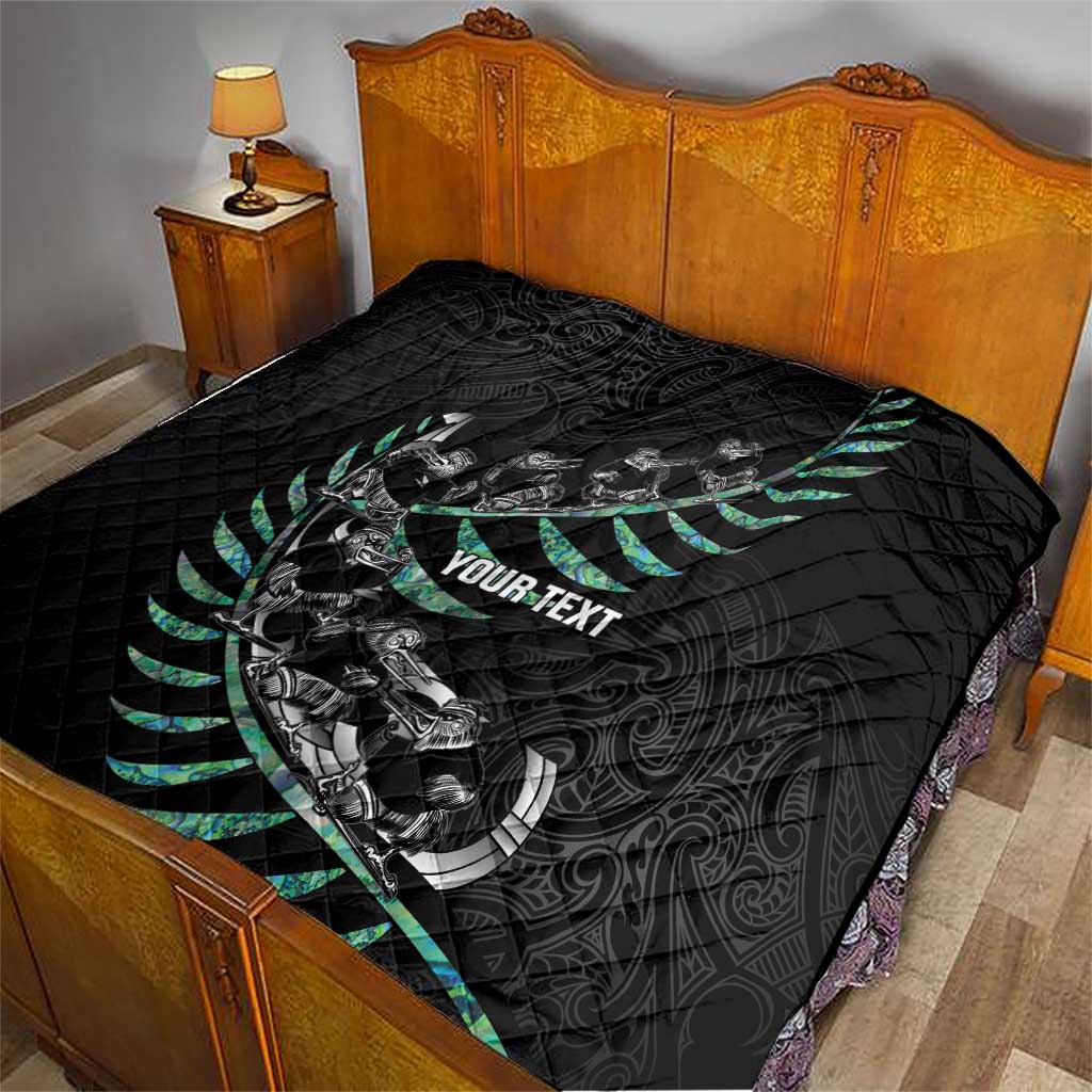 Custom New Zealand Silver Fern Rugby Quilt Aotearoa Kiwi Maori Pattern LT14 - Polynesian Pride