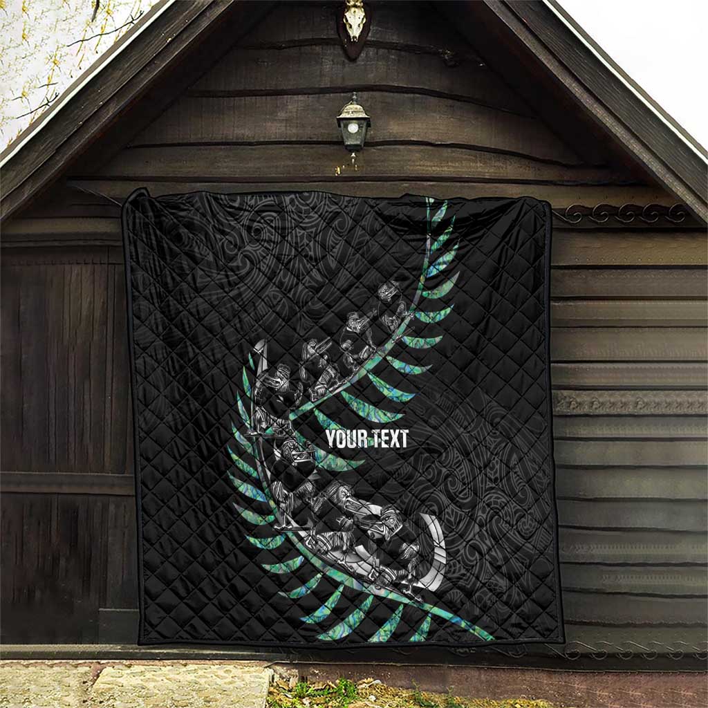 Custom New Zealand Silver Fern Rugby Quilt Aotearoa Kiwi Maori Pattern LT14 - Polynesian Pride