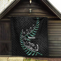 Custom New Zealand Silver Fern Rugby Quilt Aotearoa Kiwi Maori Pattern LT14 - Polynesian Pride