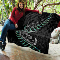 Custom New Zealand Silver Fern Rugby Quilt Aotearoa Kiwi Maori Pattern LT14 - Polynesian Pride