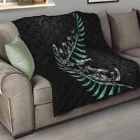 Custom New Zealand Silver Fern Rugby Quilt Aotearoa Kiwi Maori Pattern LT14 - Polynesian Pride