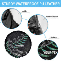 Custom New Zealand Silver Fern Rugby Spare Tire Cover Aotearoa Kiwi Maori Pattern LT14