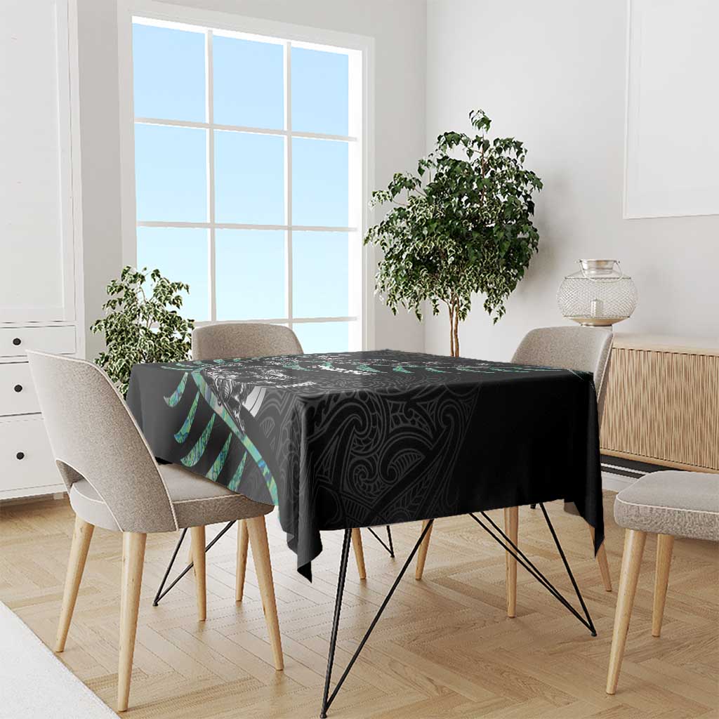 Custom New Zealand Silver Fern Rugby Tablecloth Aotearoa Kiwi Maori Pattern LT14