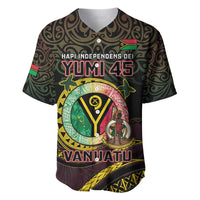 Personalised Vanuatu Baseball Jersey Yumi 45th Hapi Independens Dei - Black Version LT14