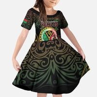 Personalised Vanuatu Family Matching Mermaid Dress and Hawaiian Shirt Yumi 45th Hapi Independens Dei - Black Version LT14