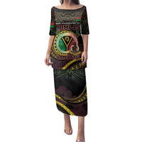 Personalised Vanuatu Family Matching Puletasi and Hawaiian Shirt Yumi 45th Hapi Independens Dei - Black Version LT14