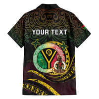 Personalised Vanuatu Family Matching Tank Maxi Dress and Hawaiian Shirt Yumi 45th Hapi Independens Dei - Black Version LT14