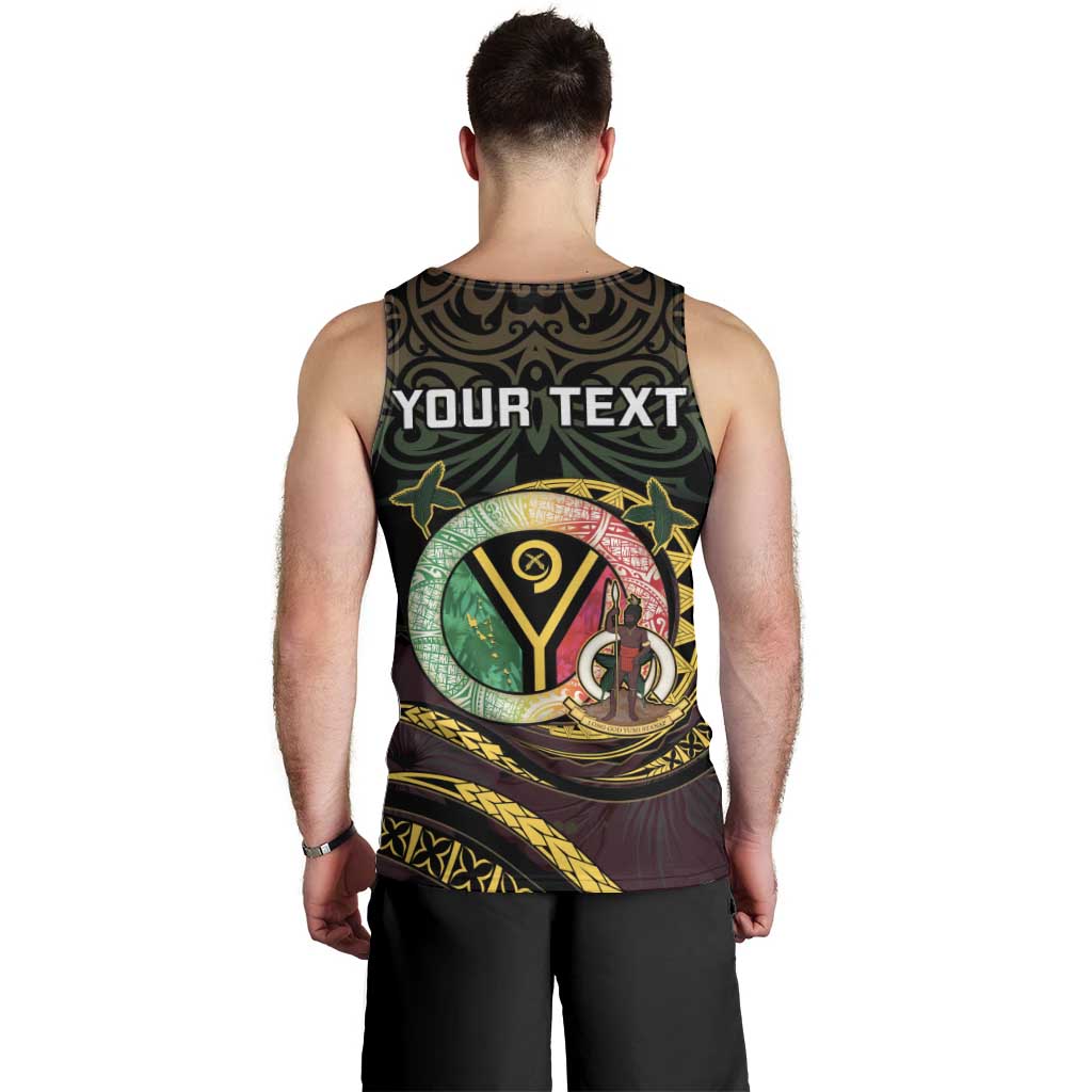 Personalised Vanuatu Men Tank Top Yumi 45th Hapi Independens Dei - Black Version LT14