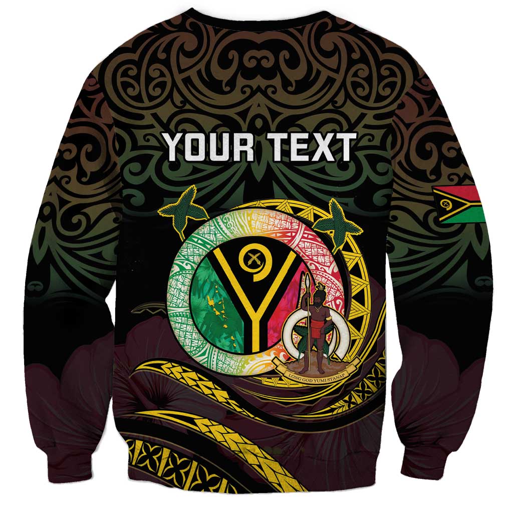 Personalised Vanuatu Sweatshirt Yumi 45th Hapi Independens Dei - Black Version LT14