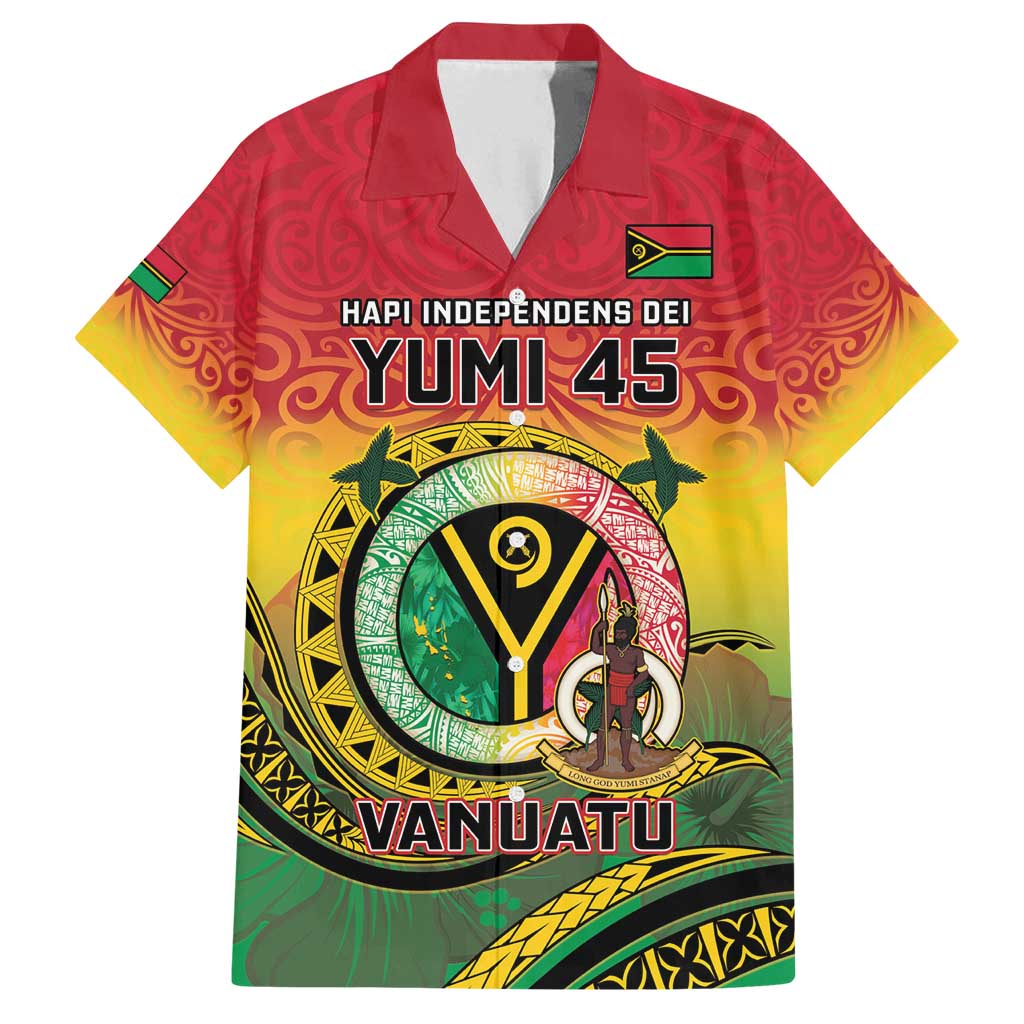 Personalised Vanuatu Family Matching Long Sleeve Bodycon Dress and Hawaiian Shirt Yumi 45th Hapi Independens Dei - Reggae Version LT14