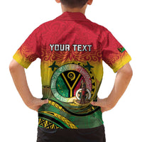 Personalised Vanuatu Family Matching Off The Shoulder Long Sleeve Dress and Hawaiian Shirt Yumi 45th Hapi Independens Dei - Reggae Version LT14