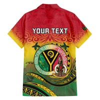 Personalised Vanuatu Family Matching Off The Shoulder Long Sleeve Dress and Hawaiian Shirt Yumi 45th Hapi Independens Dei - Reggae Version LT14