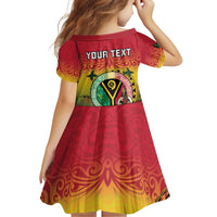 Personalised Vanuatu Family Matching Off Shoulder Short Dress and Hawaiian Shirt Yumi 45th Hapi Independens Dei - Reggae Version LT14