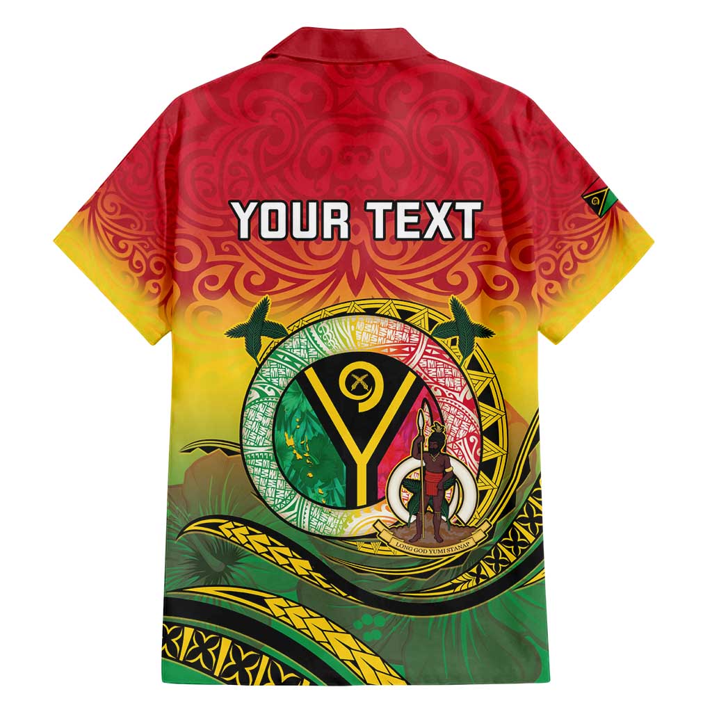 Personalised Vanuatu Family Matching Off Shoulder Short Dress and Hawaiian Shirt Yumi 45th Hapi Independens Dei - Reggae Version LT14