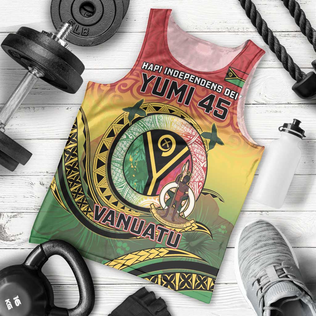 Personalised Vanuatu Men Tank Top Yumi 45th Hapi Independens Dei - Reggae Version LT14