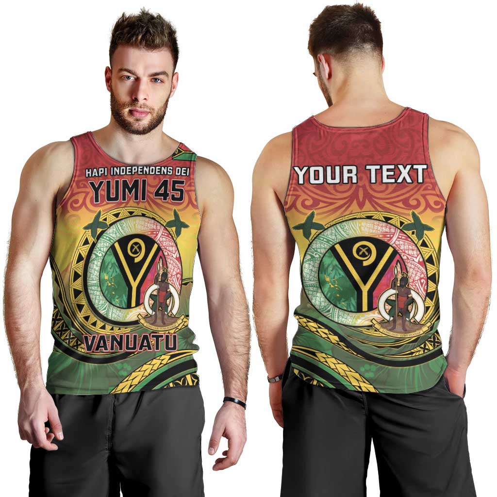 Personalised Vanuatu Men Tank Top Yumi 45th Hapi Independens Dei - Reggae Version LT14