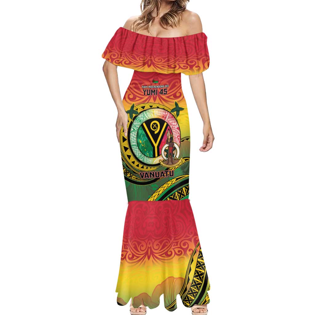 Personalised Vanuatu Mermaid Dress Yumi 45th Hapi Independens Dei - Reggae Version LT14