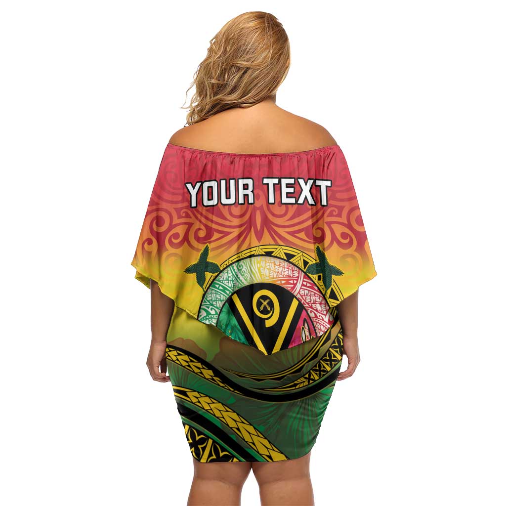 Personalised Vanuatu Off Shoulder Short Dress Yumi 45th Hapi Independens Dei - Reggae Version LT14