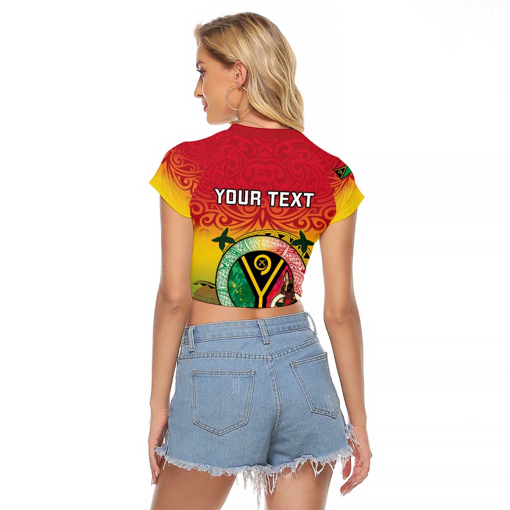 Personalised Vanuatu Raglan Cropped T Shirt Yumi 45th Hapi Independens Dei - Reggae Version LT14