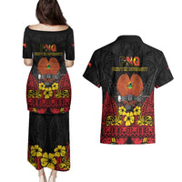 Papua New Guinea Independence Day Couples Matching Puletasi and Hawaiian Shirt PNG Bird of Paradise 50th Anniversary LT14 - Polynesian Pride