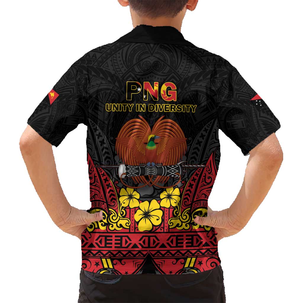 Papua New Guinea Independence Day Family Matching Summer Maxi Dress and Hawaiian Shirt PNG Bird of Paradise 50th Anniversary LT14 - Polynesian Pride
