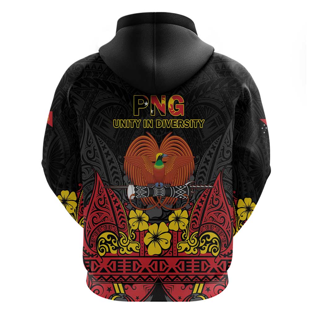 Papua New Guinea Independence Day Zip Hoodie PNG Bird of Paradise 50th Anniversary LT14 - Polynesian Pride